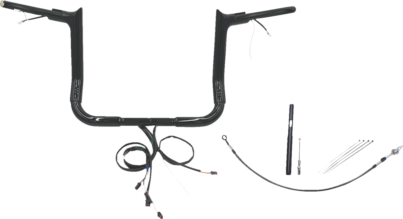 FAT BAGGERS INC. EZ Install Wired 1-1/2" Pointed Top Handlebar Kit - 12" - Black 812012-B — image 1