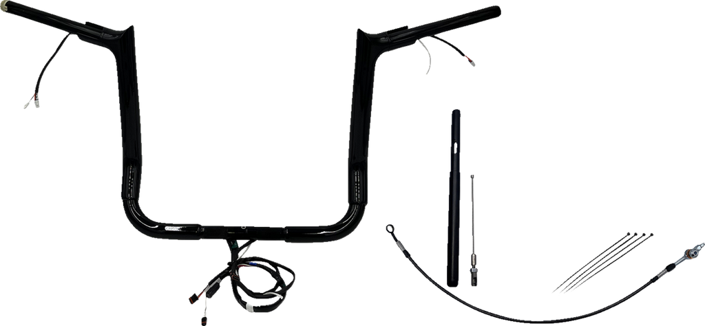 FAT BAGGERS INC. EZ Install Wired 1-1/2" Pointed Top Handlebar Kit - 14" - Black 812014-B — image 1