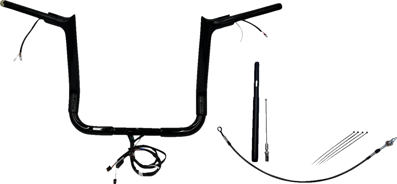 FAT BAGGERS INC. EZ Install Wired 1-1/2" Pointed Top Handlebar Kit - 14" - Black 812014-B — image 1