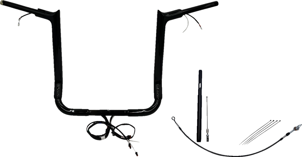 FAT BAGGERS INC. EZ Install Wired 1-1/2" Pointed Top Handlebar Kit - 16" - Black 812016-B — image 1