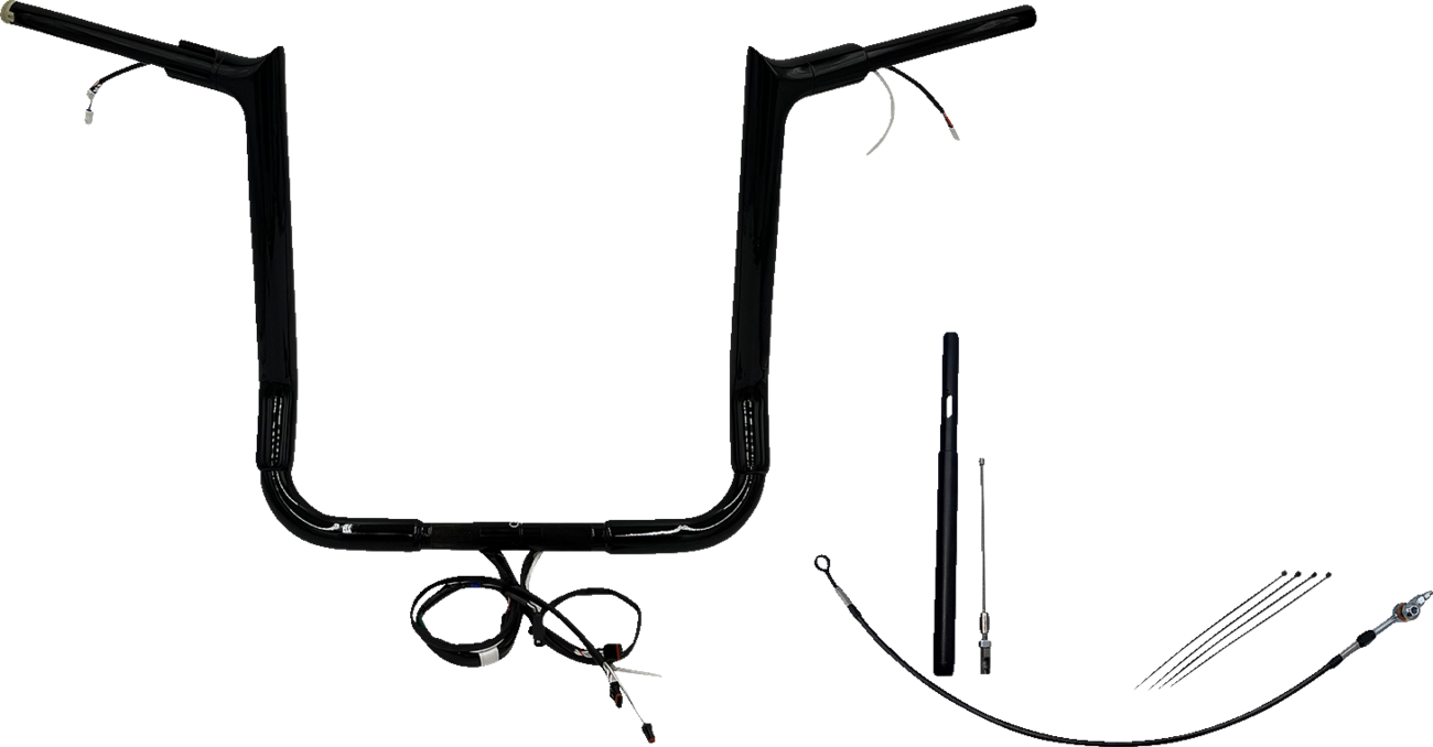 FAT BAGGERS INC. EZ Install Wired 1-1/2" Pointed Top Handlebar Kit - 16" - Black 812016-B — image 1