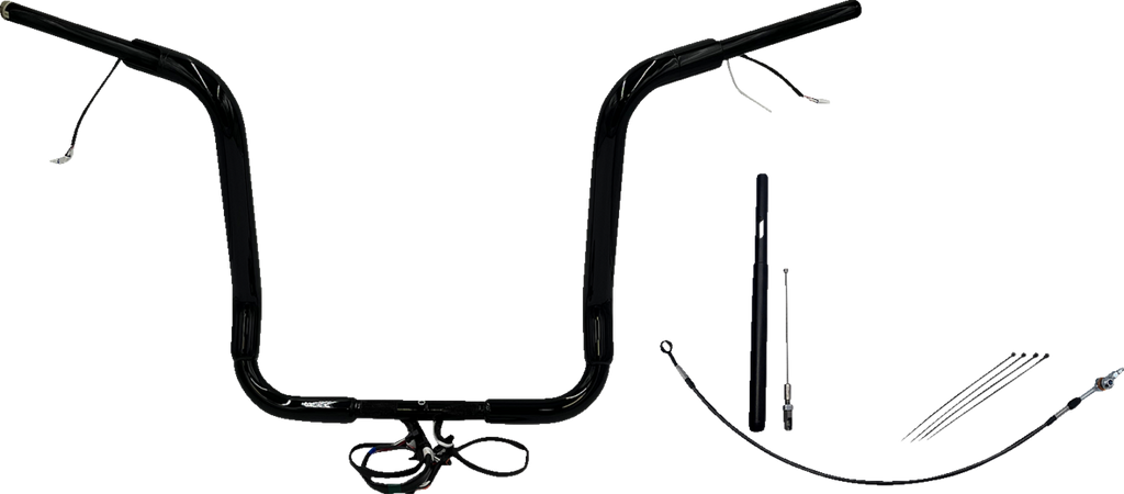 FAT BAGGERS INC. EZ Install Wired 1-1/2" Round Top Handlebar Kit - 16" - Black 812416-B — image 1