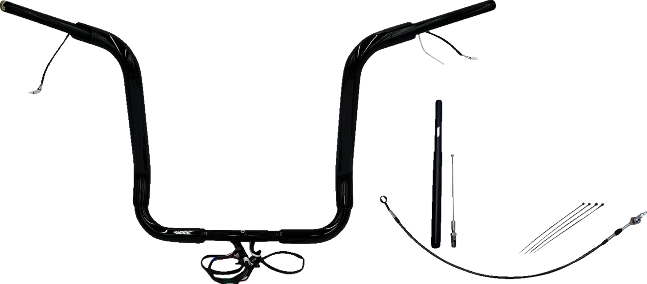 FAT BAGGERS INC. EZ Install Wired 1-1/2" Round Top Handlebar Kit - 16" - Black 812416-B — image 1