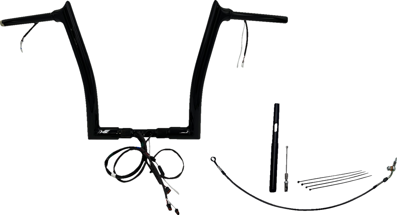 FAT BAGGERS INC. EZ Install Wired 1-1/2" Pointed Top Handlebar Kit - 14" - Black 812914-B — image 1