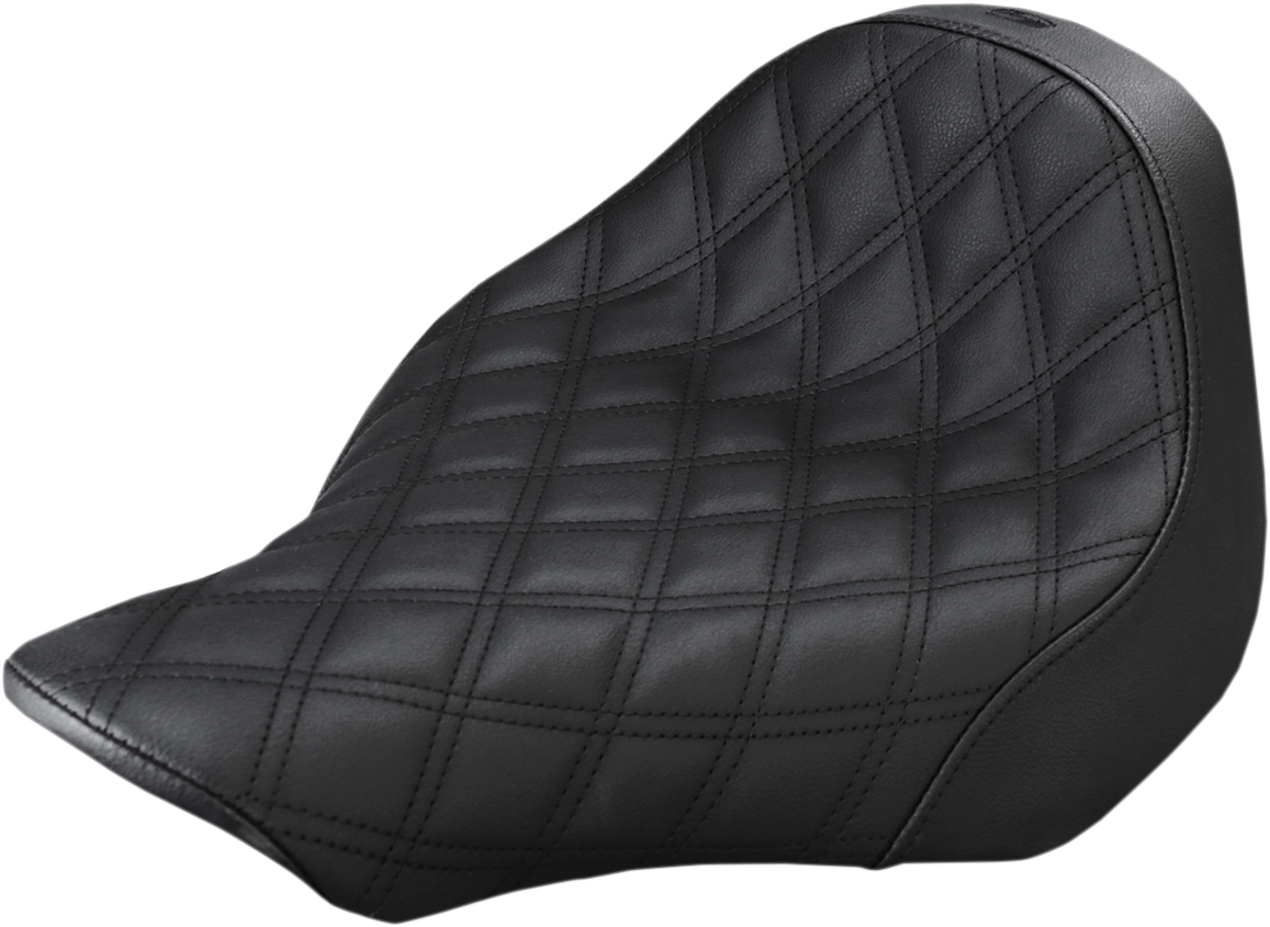 SADDLEMEN Renegade™ Solo Seat - Lattice Stitched - Black - FXSB '13-'17 813-27-002LS — image 1