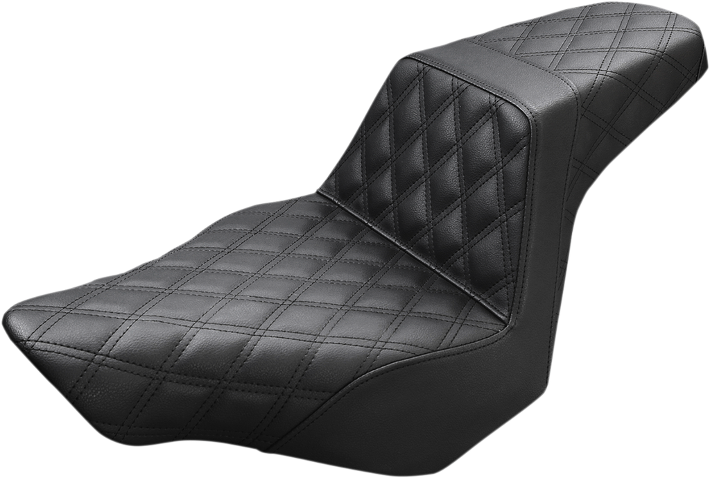 SADDLEMEN Step-Up Seat - Full Lattice Stitch - Black - FXSB 813-27-175 — image 1
