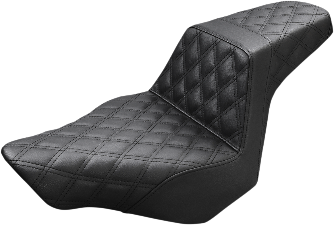 SADDLEMEN Step-Up Seat - Full Lattice Stitch - Black - FXSB 813-27-175 — image 1