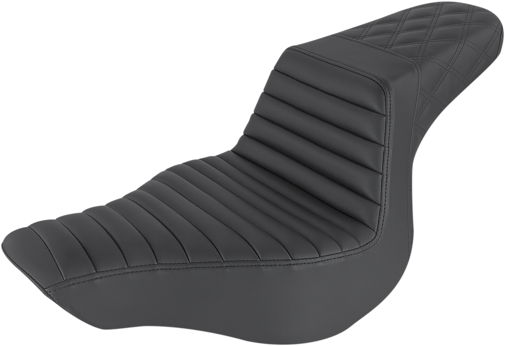 SADDLEMEN Step-Up Seat - Front Tuck-n-Roll/Rear Lattice Stitch - Black 813-27-176 — image 1