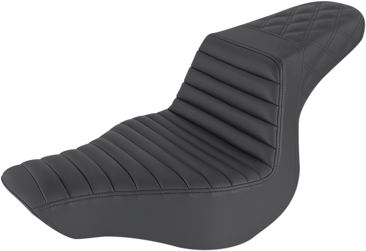SADDLEMEN Step-Up Seat - Front Tuck-n-Roll/Rear Lattice Stitch - Black 813-27-176 — image 1
