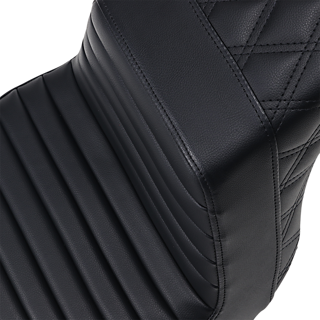 SADDLEMEN Step-Up Seat - Front Tuck-n-Roll/Rear Lattice Stitch - Black 813-27-176 — image 2