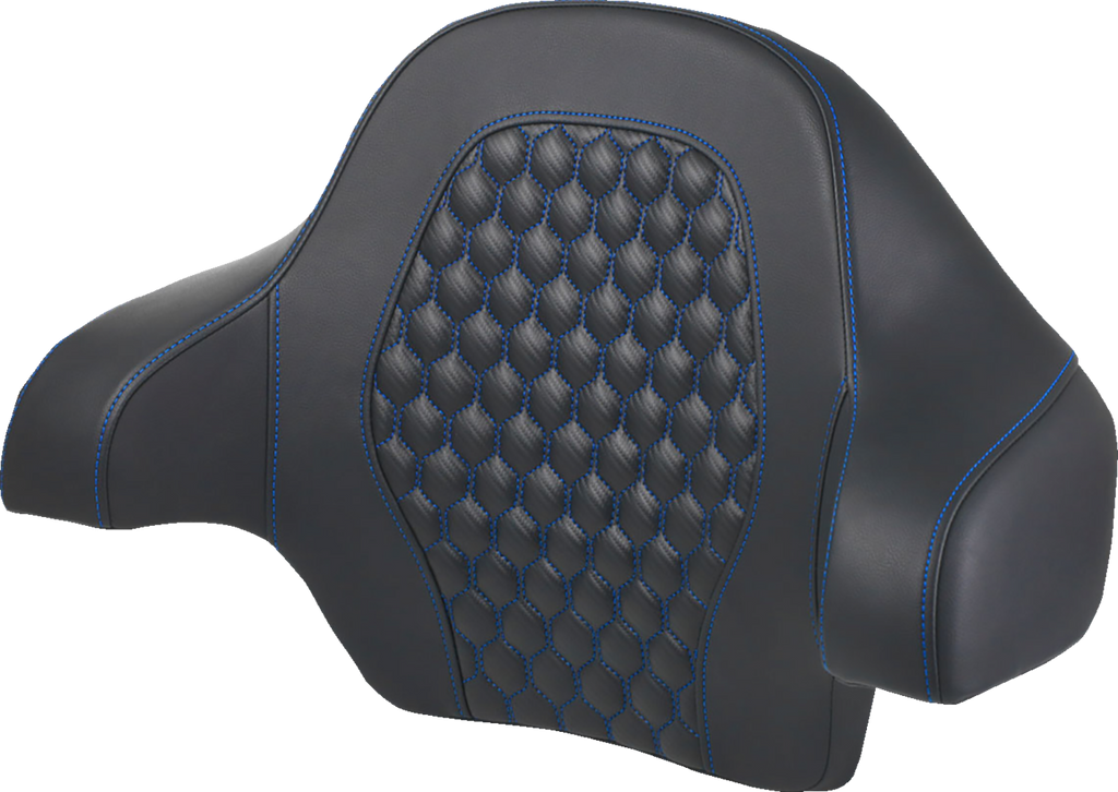 SADDLEMEN Tour Pack Backrest Pad - Honeycomb - Blue Stitching - FL '14-'24 814-07-19001 — image 1