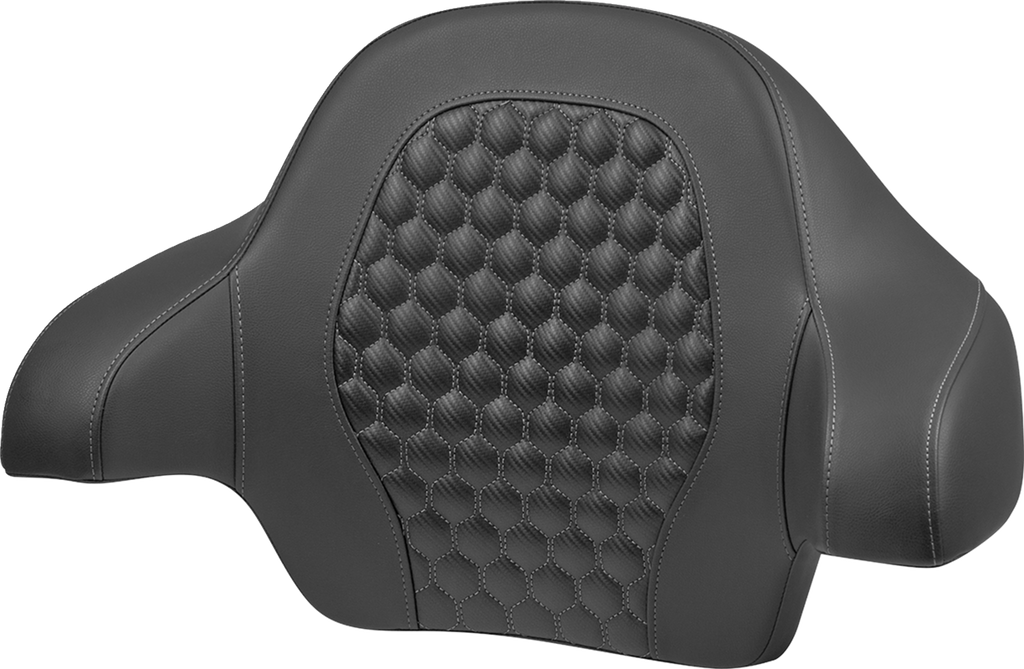 SADDLEMEN Tour Pack Backrest Pad - Honeycomb - Gray Stitching - FLH/FLT '14-'24 814-07-19002 — image 1