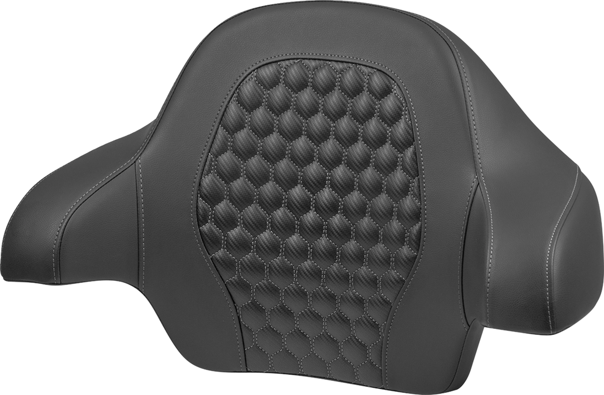SADDLEMEN Tour Pack Backrest Pad - Honeycomb - Gray Stitching - FLH/FLT '14-'24 814-07-19002 — image 1