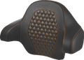 SADDLEMEN Tour Pack Backrest Pad - Honeycomb - Orange Stitching - FL '14-'24 814-07-19003 — image 1