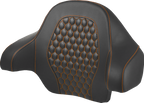 SADDLEMEN Tour Pack Backrest Pad - Honeycomb - Orange Stitching - FL '14-'24 814-07-19003 — image 1