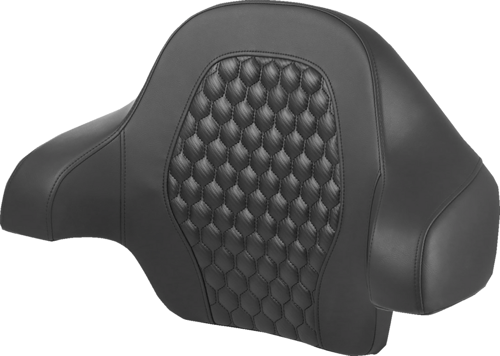 SADDLEMEN Tour Pack Backrest Pad - Honeycomb - Orange Stitching - FL '14-'24 814-07-19003 — image 2