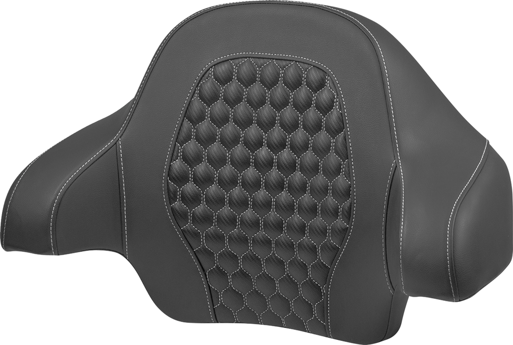 SADDLEMEN Tour Pack Backrest Pad - Honeycomb - Silver Stitching - FLH/FLT '14-'24 814-07-19005 — image 1