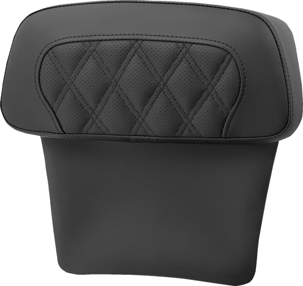 SADDLEMEN Chopped Tour Pak Backrest Pad - RoadSofa™ - Perforated Black w/ Lattice Stitch - FLT/FLH '14-'23 814-07-CPACK-LS — image 1