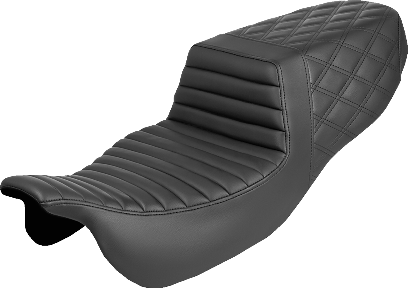 SADDLEMEN Step-Up Seat - Front Tuck-n-Roll/Rear Lattice Stitch - FLRT/FLTRT '15-'25 815-07-176 — image 1