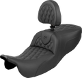 SADDLEMEN Roadsofa™ Seat - with Backrest - Lattice Stitch - FLRT/FLTRT '15-'25 815-07-182BR — image 1