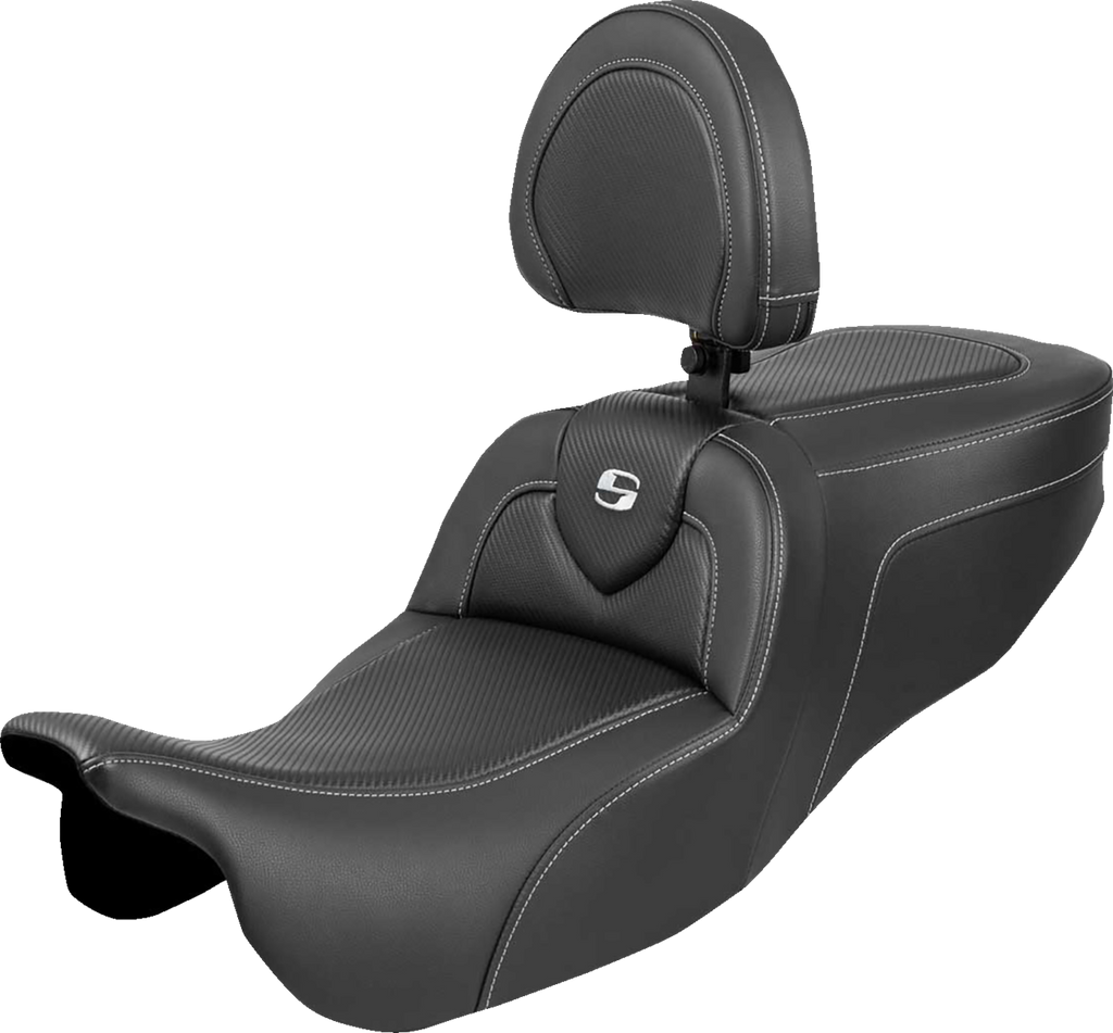 SADDLEMEN Roadsofa™ Seat - with Backrest - Carbon Fiber - FLRT/FLTRT '15-'25 815-07-185BR — image 1