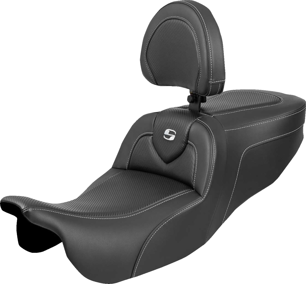 SADDLEMEN Roadsofa™ Seat - with Backrest - Carbon Fiber - FLRT/FLTRT '15-'25 815-07-185BR — image 1