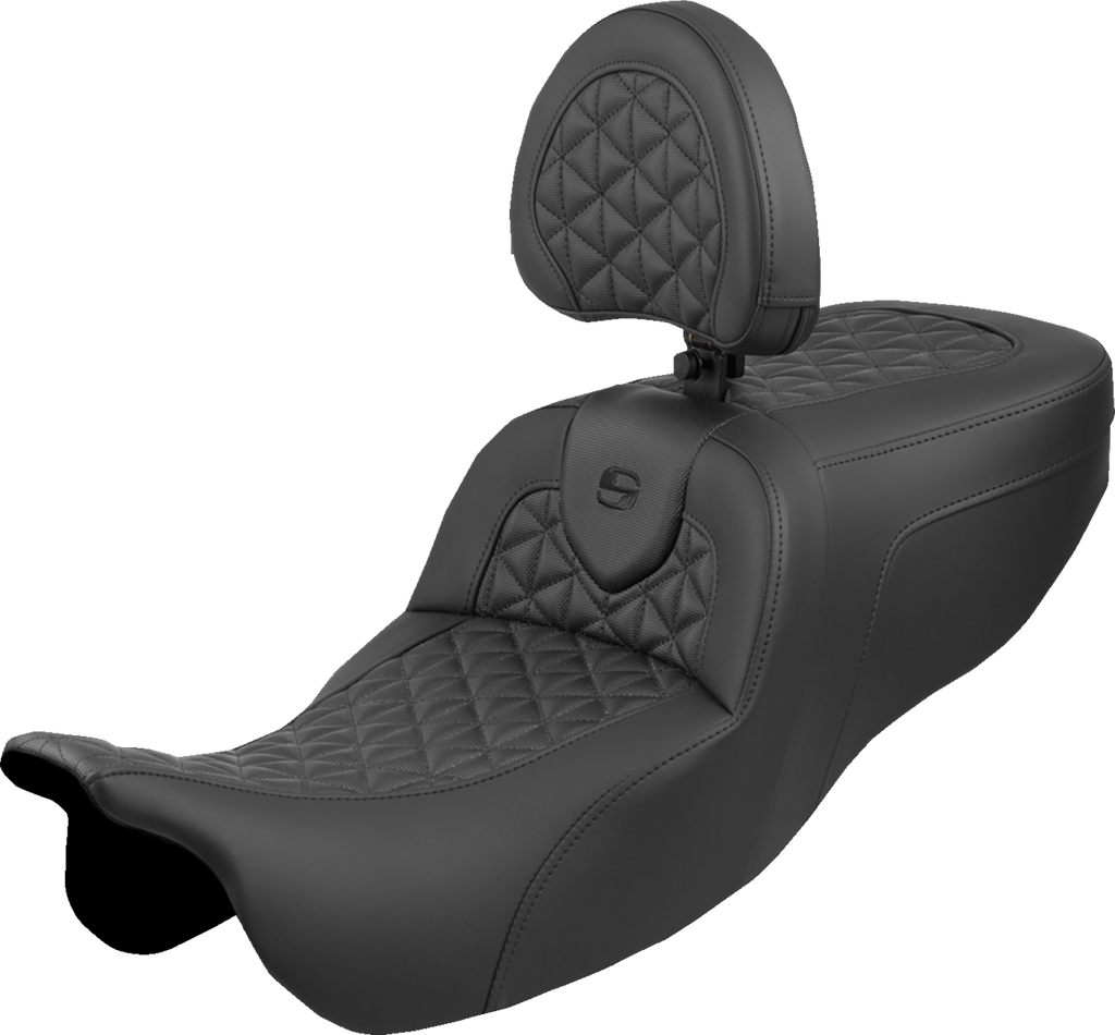 SADDLEMEN Roadsofa™ Seat - with Backrest - Tri-Gripper - FLRT/FLTRT '15-'25 815-07-210B0 — image 1