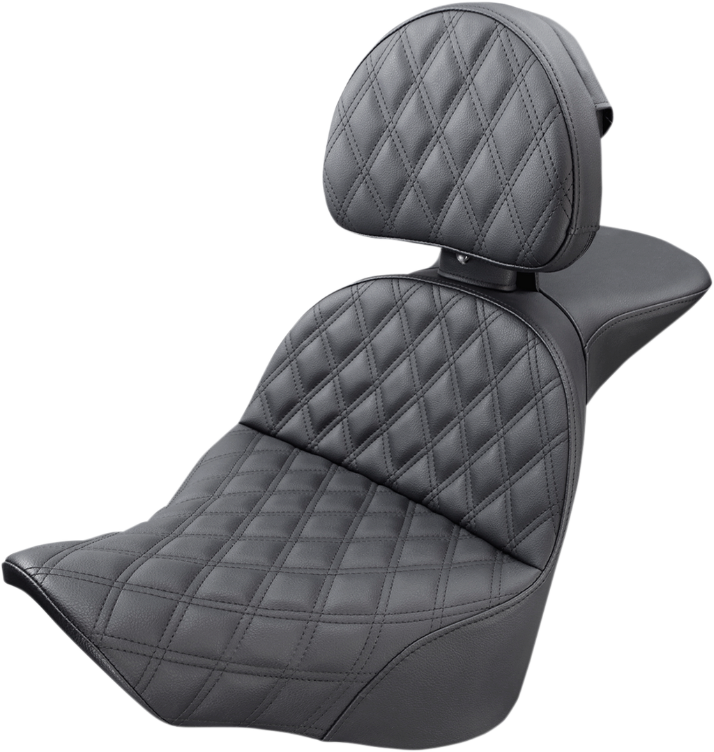 SADDLEMEN Explorer Seat - Lattice Stitched - Backrest - FL/FX '18-'24 818-27-030LS — image 1