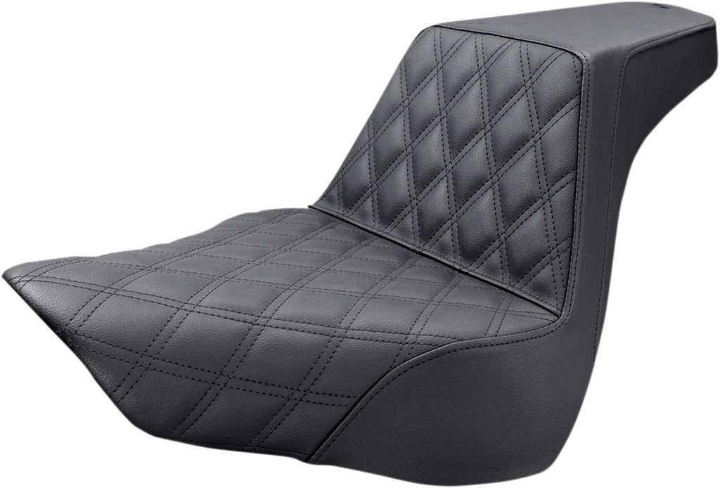 SADDLEMEN Step-Up Seat - Front Lattice Stitch - Black - FL/FX '18-'24 818-27-172 — image 1