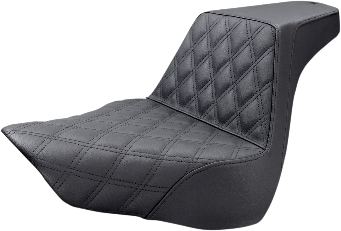 SADDLEMEN Step-Up Seat - Front Lattice Stitch - Black - FL/FX '18-'24 818-27-172 — image 1