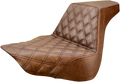 SADDLEMEN Step-Up Seat - Front Lattice Stitch - Brown - FL/FX '18-'24 818-27-172BR — image 1