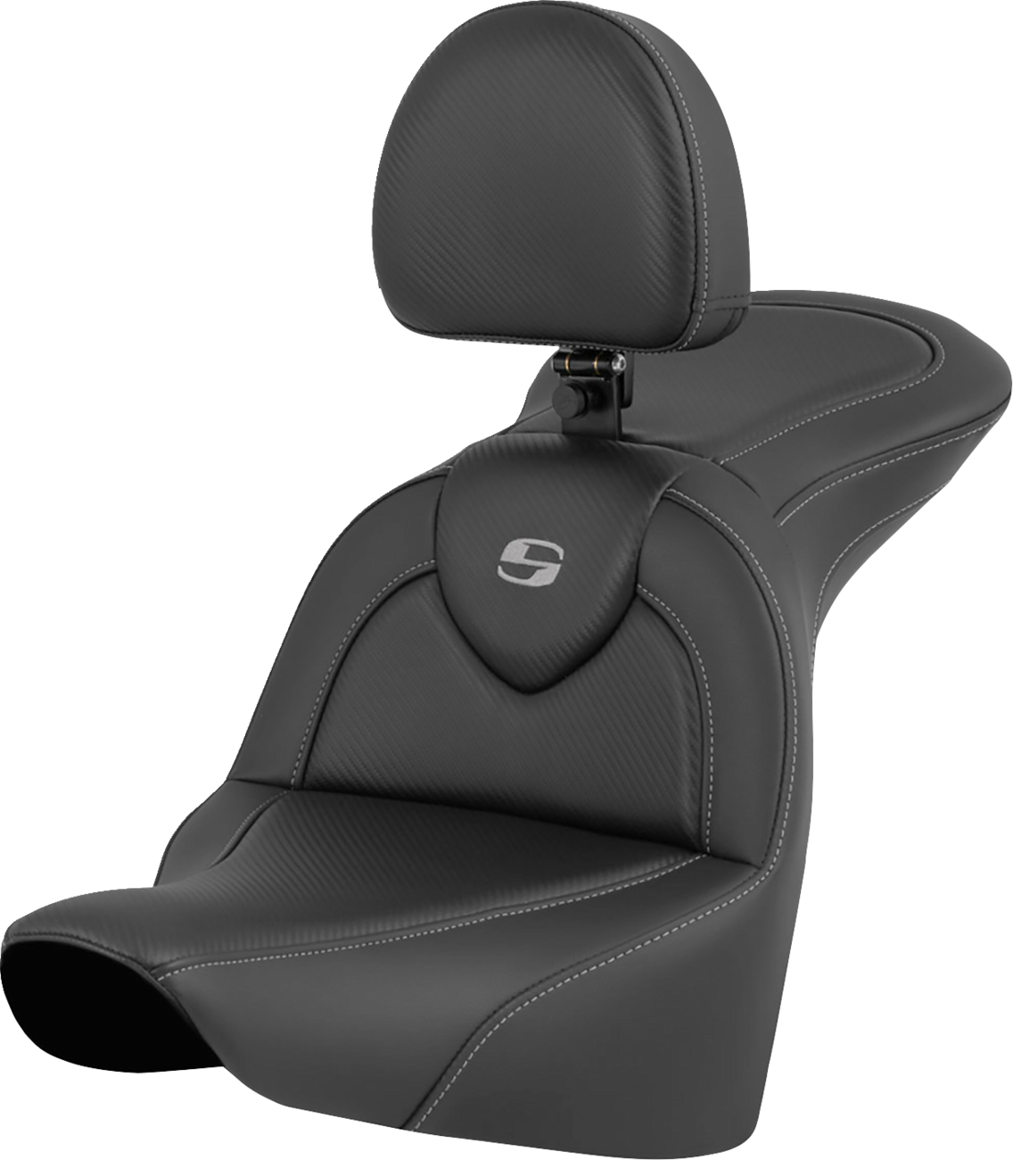 SADDLEMEN RoadSofa™ Seat - Carbon Fiber - with Driver Backrest - FLFB/FXBR '18-'25 818-27-185BR — image 1