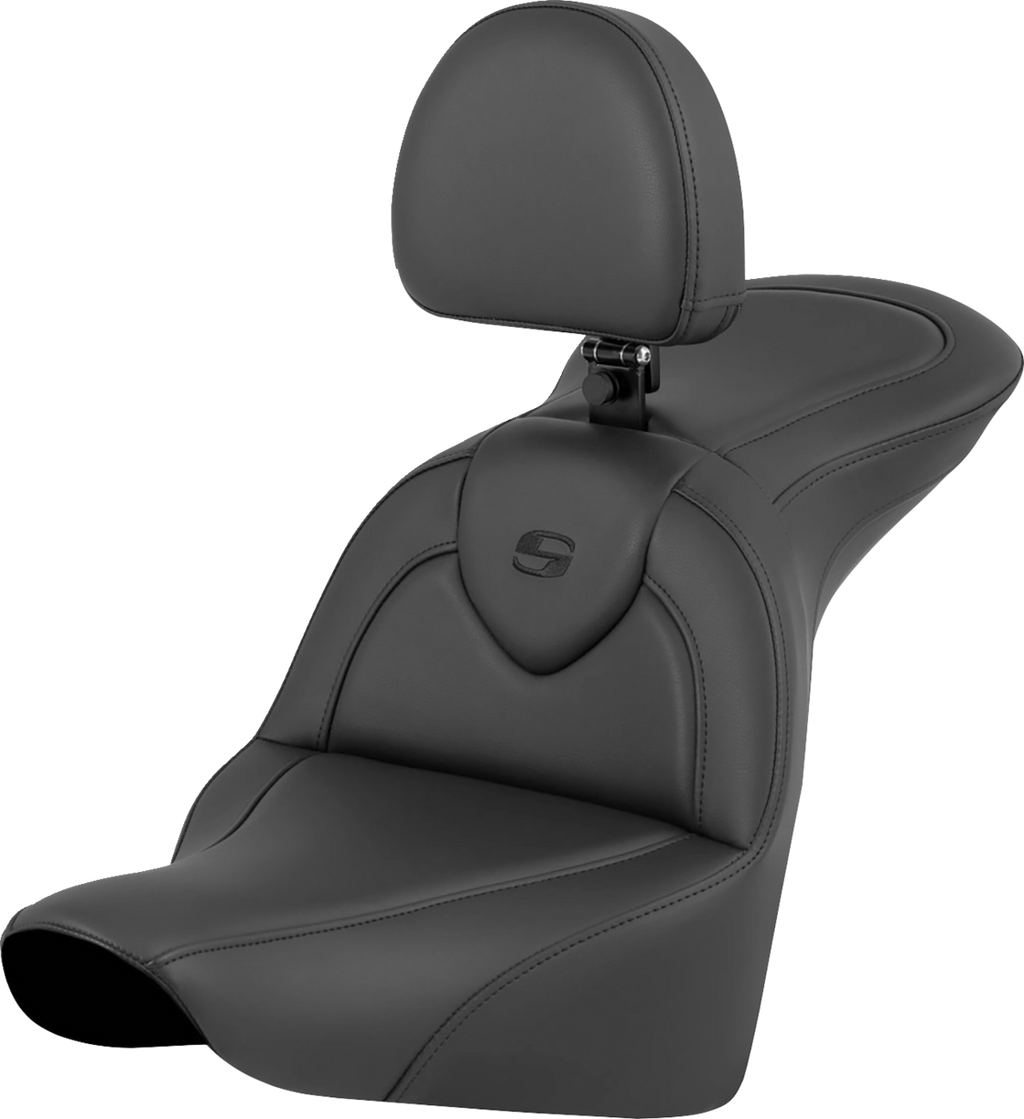SADDLEMEN RoadSofa™ Seat - Black - with Driver Backrest - FLFB/FXBR '18-'24 818-27-187BR — image 1