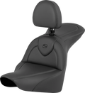SADDLEMEN RoadSofa™ Seat - Black - with Driver Backrest - FLFB/FXBR '18-'24 818-27-187BR — image 1