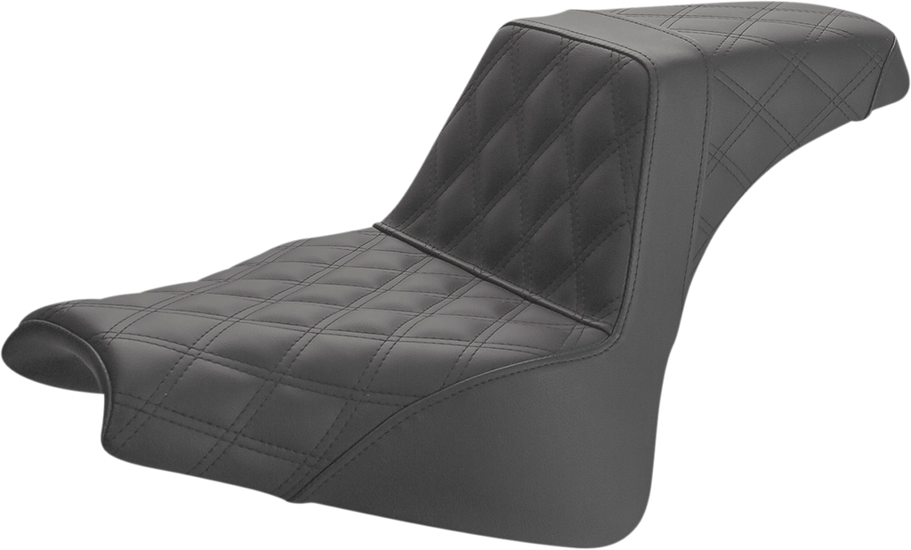 SADDLEMEN Step-Up Seat - Full Lattice Stitch - Black 818-28-175 — image 1