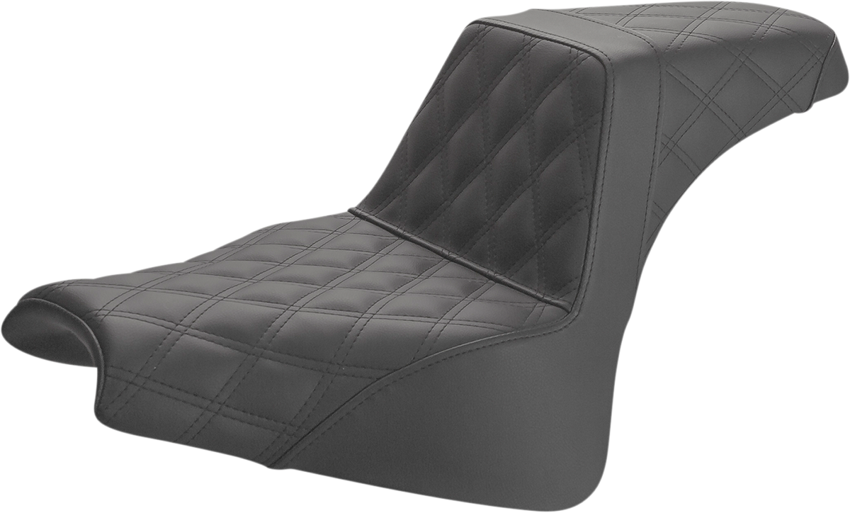 SADDLEMEN Step-Up Seat - Full Lattice Stitch - Black 818-28-175 — image 1