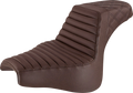 SADDLEMEN Step-Up Seat - Front Tuck-n-Roll/Rear Lattice Stitch - Brown - FXFB/S '18-'23 818-28-176BR — image 1