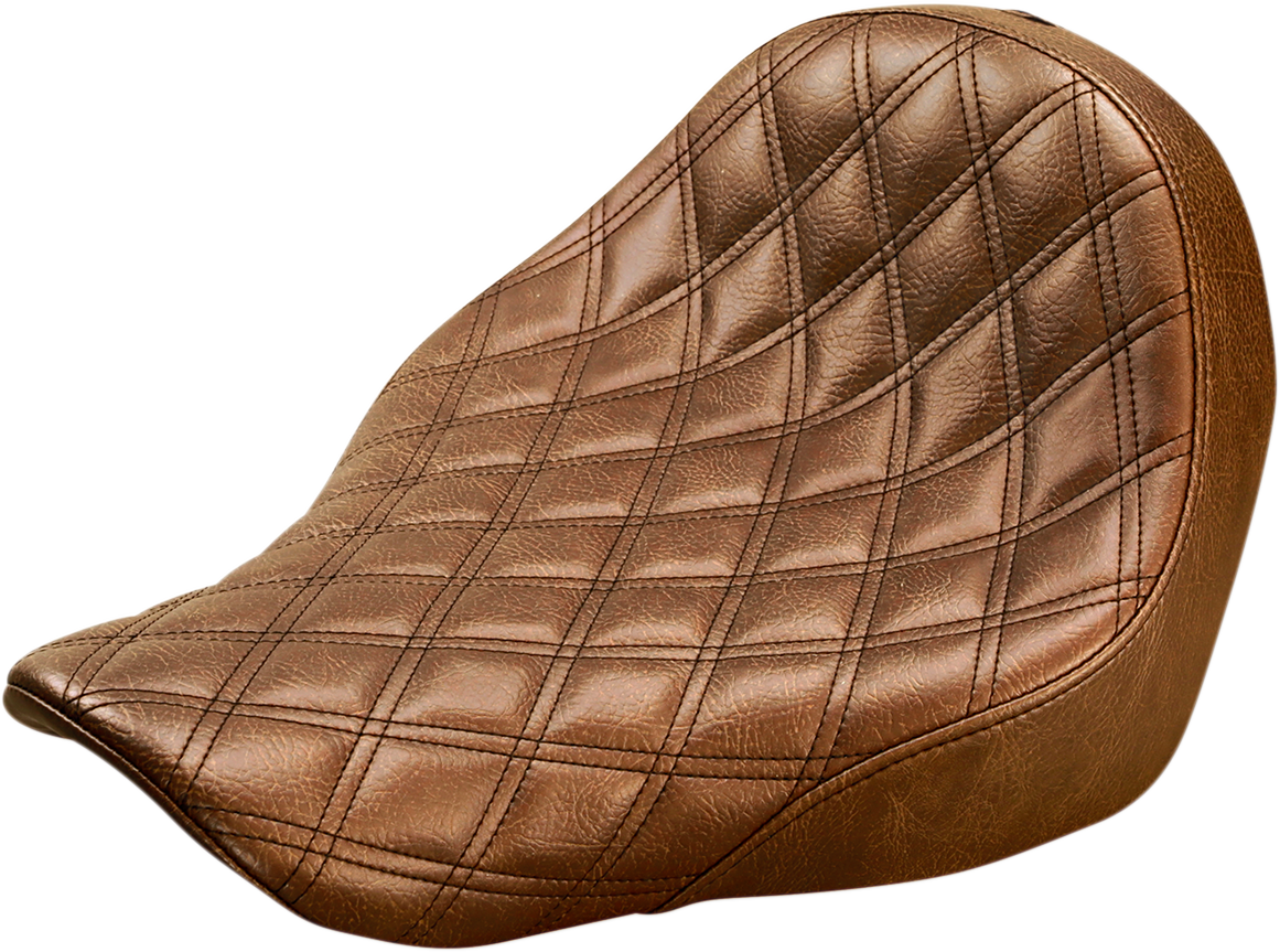 SADDLEMEN Renegade™ Solo Seat - Lattice Stitched - Brown - FL/FX '18-'24 818-29-002BLS — image 1
