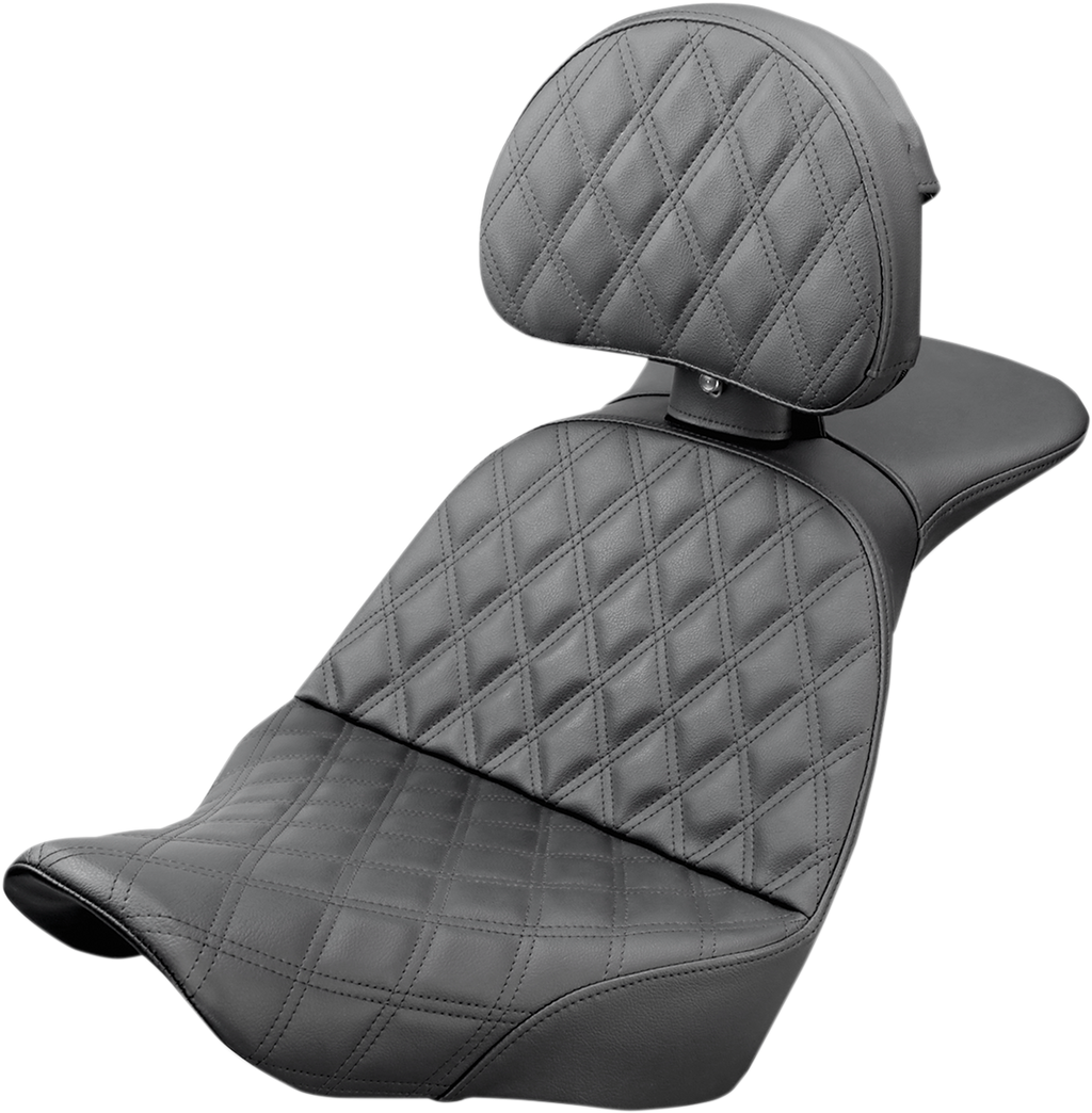 SADDLEMEN Explorer Seat - Lattice Stitched - Backrest - FX/FL '18-'24 818-29-030LS — image 1