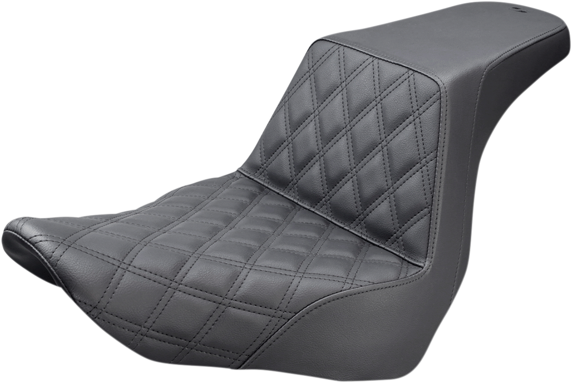 SADDLEMEN Step-Up Seat - Front Lattice Stitch - Black 818-29-172 — image 1