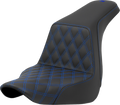SADDLEMEN Step-Up Seat - Front Lattice Stitch - Blue Stitch - FXLR/FLSB '18-'24 818-29-17201 — image 1