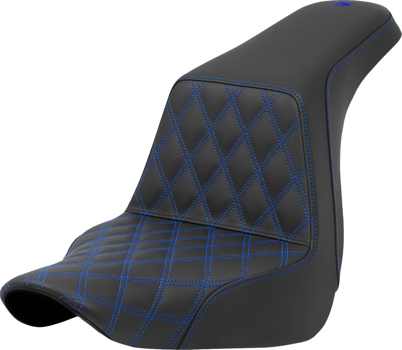 SADDLEMEN Step-Up Seat - Front Lattice Stitch - Blue Stitch - FXLR/FLSB '18-'24 818-29-17201 — image 1