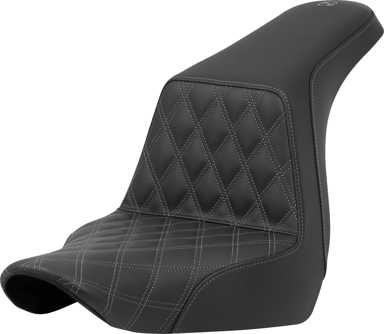SADDLEMEN Step-Up Seat - Front Lattice Stitch - Gray Stitch - FXLR/FLSB '18-'24 818-29-17202 — image 1