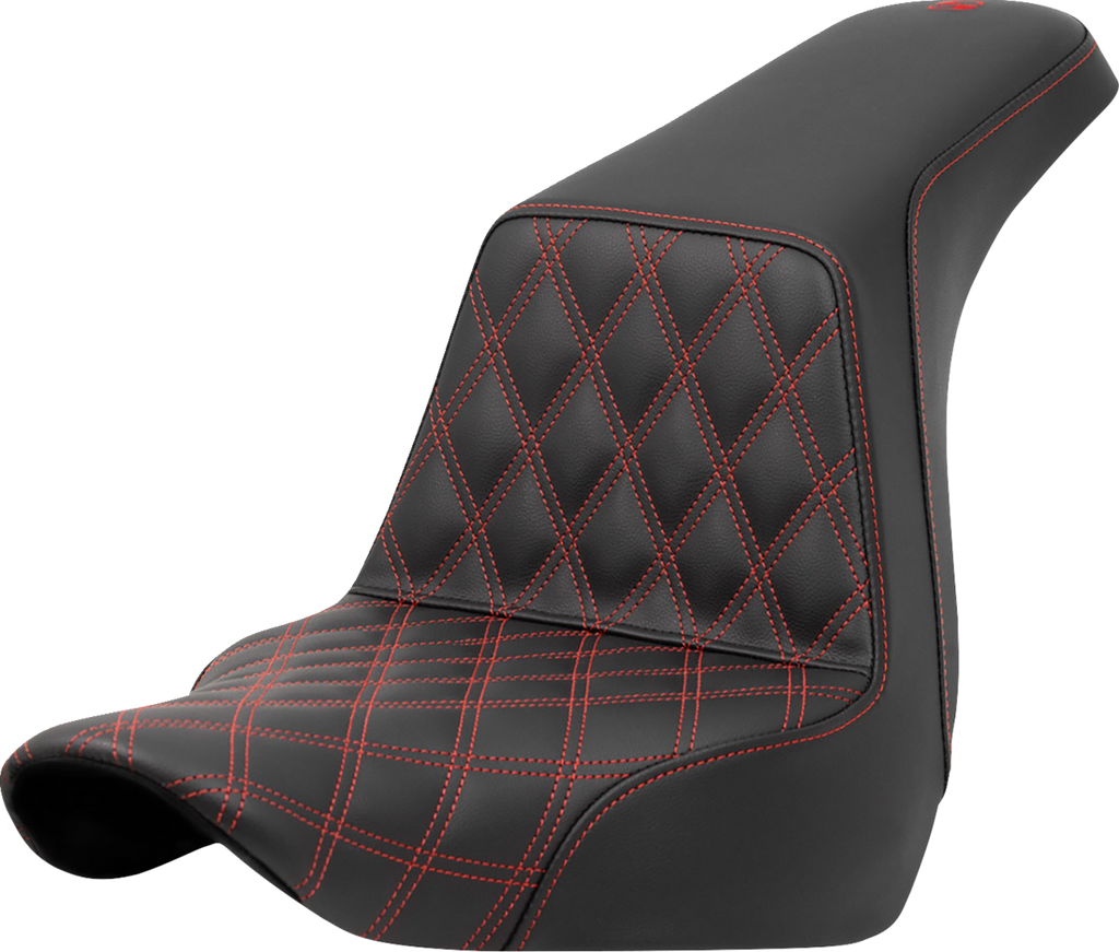 SADDLEMEN Step-Up Seat - Front Lattice Stitch - Red Stitch - FXLR/FLSB '18-'24 818-29-17204 — image 1