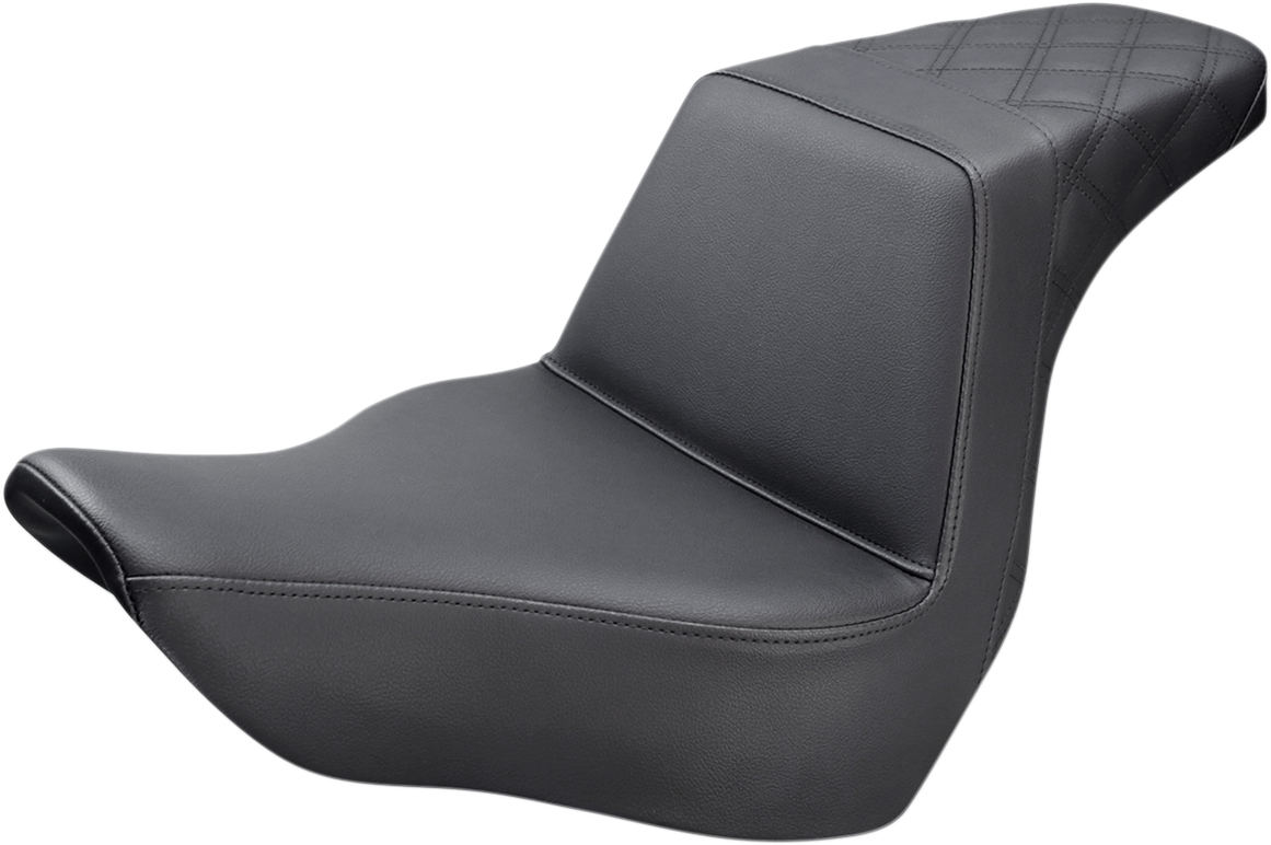 SADDLEMEN Step-Up Seat - Rear Lattice Stitch - Black 818-29-173 — image 1