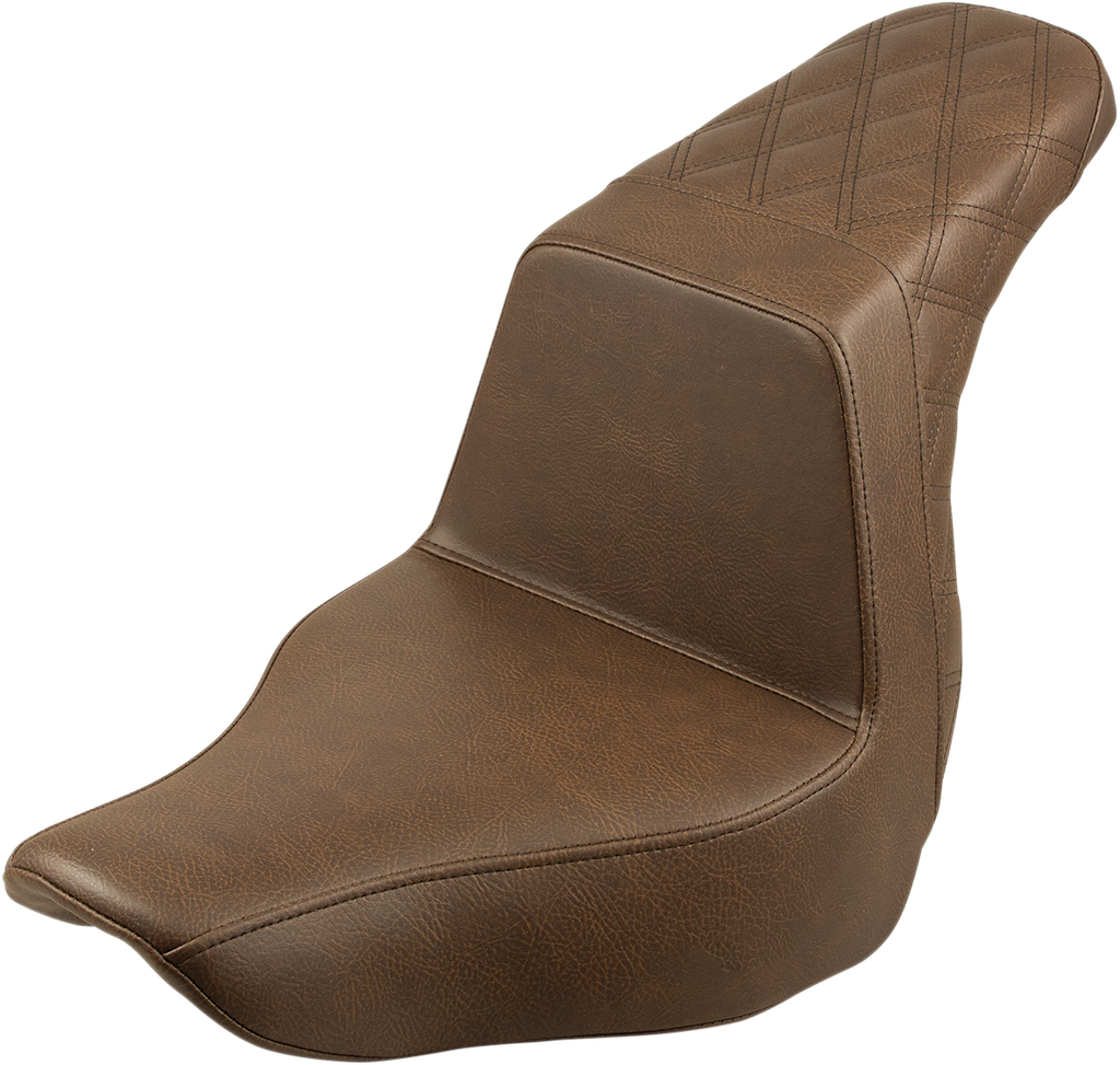 SADDLEMEN Step-Up Seat - Rear Lattice Stitch - Brown 818-29-173BR — image 1