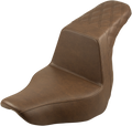 SADDLEMEN Step-Up Seat - Rear Lattice Stitch - Brown 818-29-173BR — image 1
