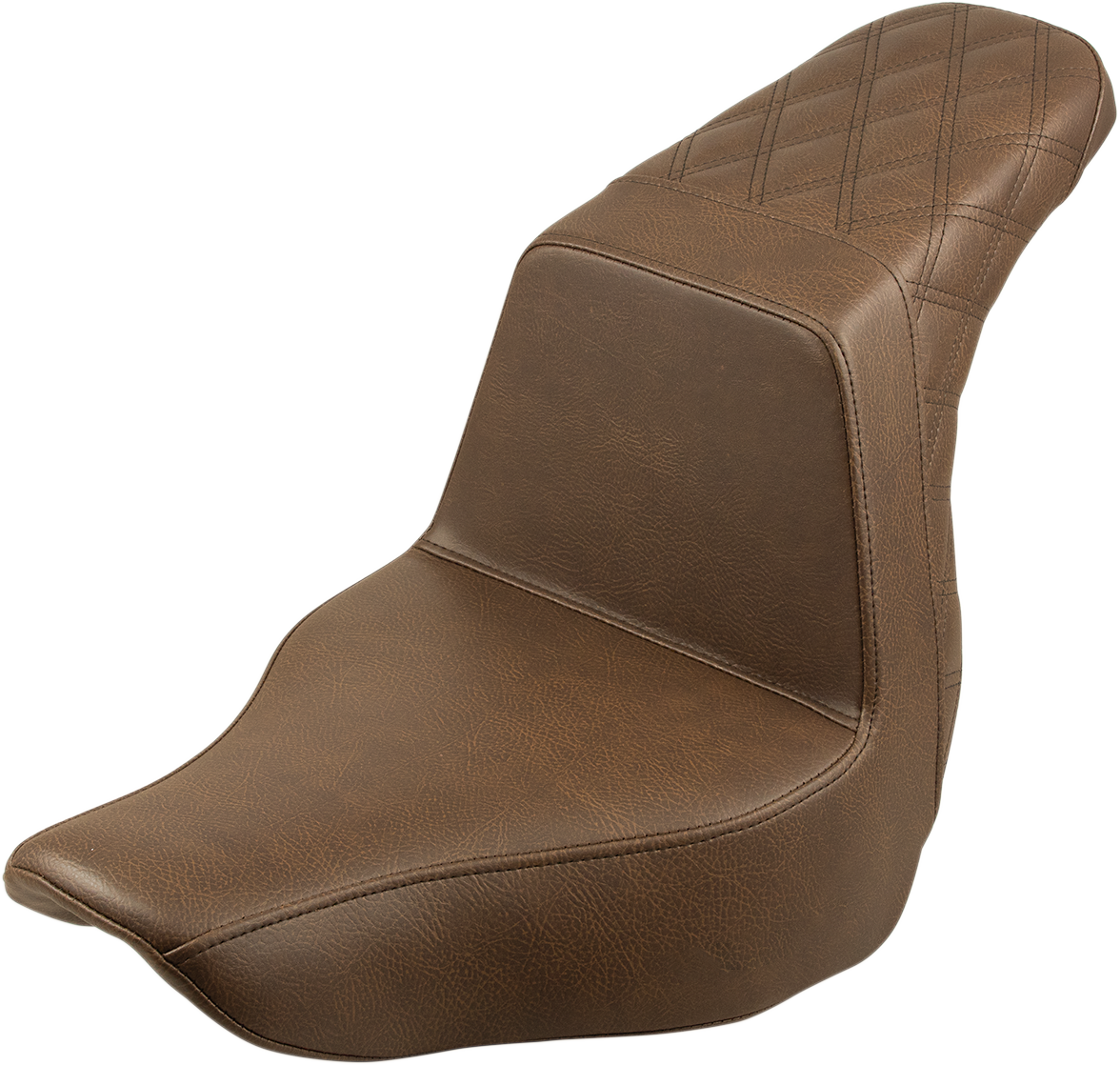 SADDLEMEN Step-Up Seat - Rear Lattice Stitch - Brown 818-29-173BR — image 1