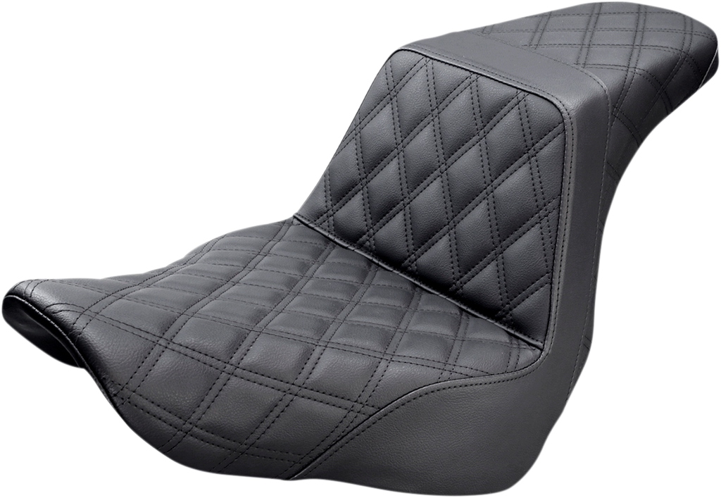 SADDLEMEN Step-Up Seat - Full Lattice Stitch - Black 818-29-175 — image 1