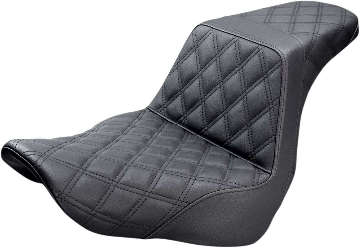 SADDLEMEN Step-Up Seat - Full Lattice Stitch - Black 818-29-175 — image 1